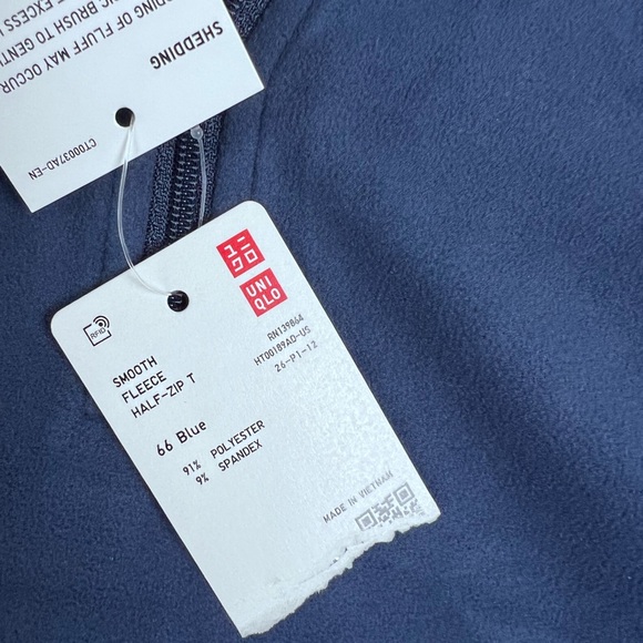 uniqlo quarter zip fleece smooth half-zip nwt men’s xl - Picture 3 of 3